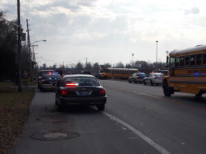 Bus, WCHS, police pursuit, sheriff, truck