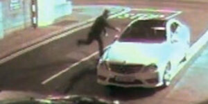 Irish car thief with brick